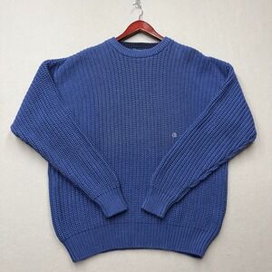 Cambridge Classics Sweater Mens XL Blue Midnight Shaker Knit 100% Cotton Vintage